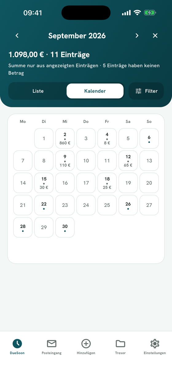 Liste oder Kalender