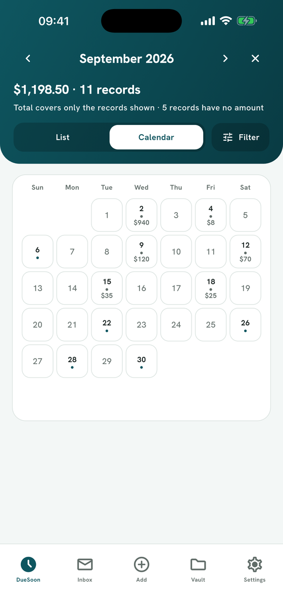 List or calendar