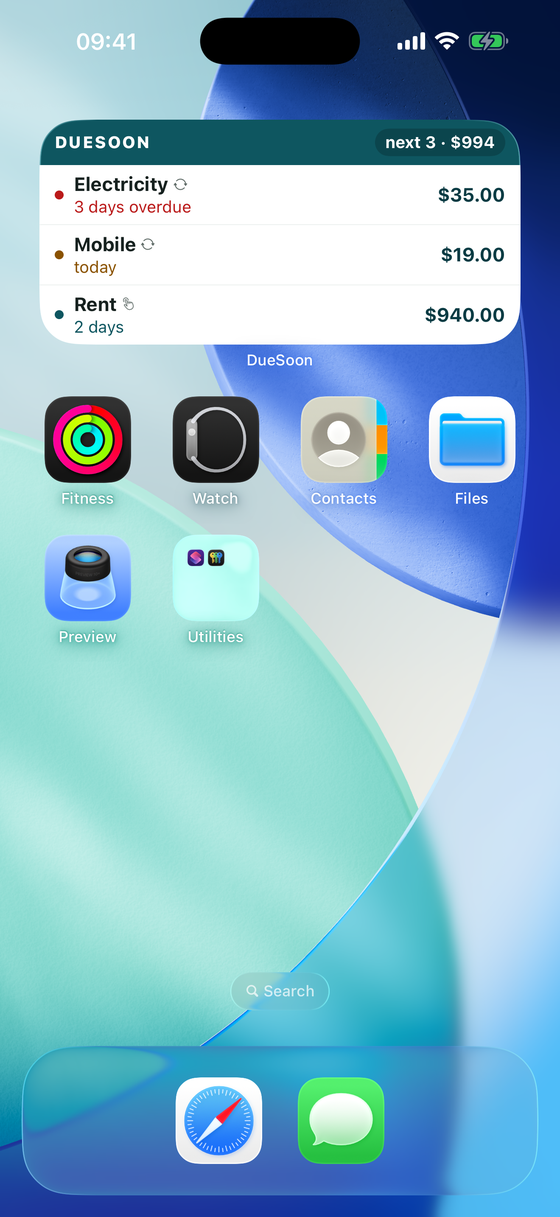 Home-screen widget