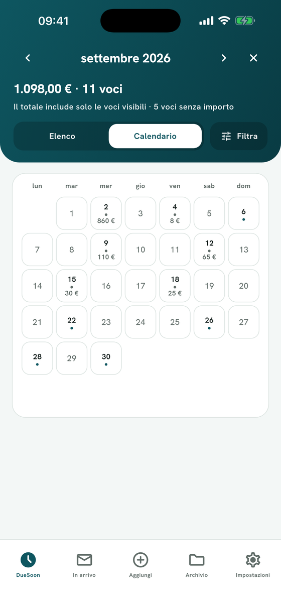 Elenco o calendario