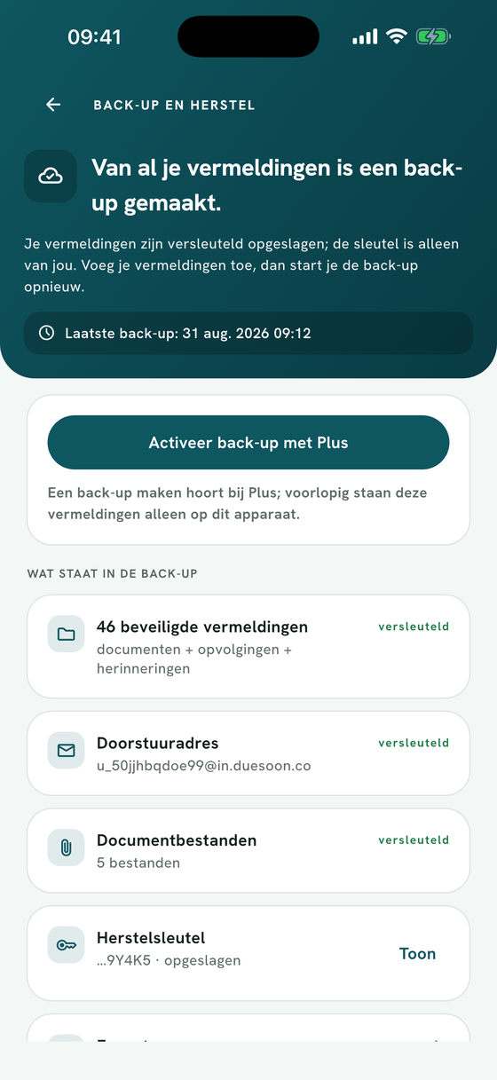 Versleutelde back-up