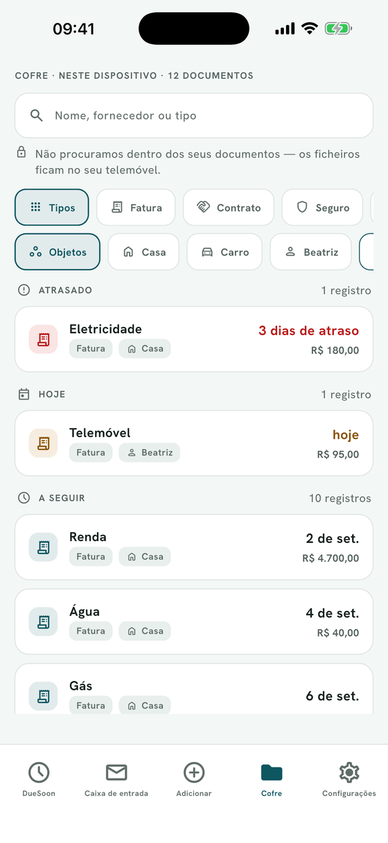 Tudo em um só cofre